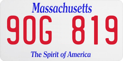 MA license plate 9OG819