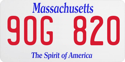 MA license plate 9OG820