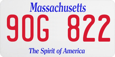MA license plate 9OG822