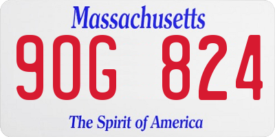 MA license plate 9OG824