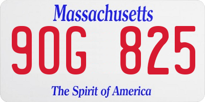 MA license plate 9OG825