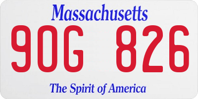 MA license plate 9OG826