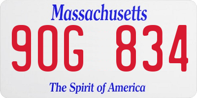 MA license plate 9OG834