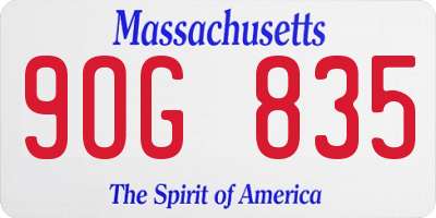 MA license plate 9OG835