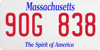 MA license plate 9OG838