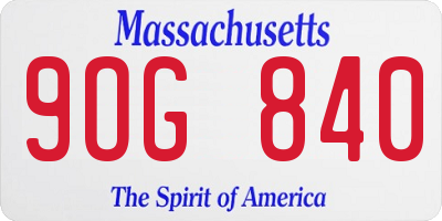 MA license plate 9OG840