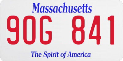 MA license plate 9OG841