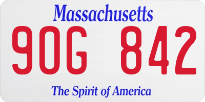 MA license plate 9OG842