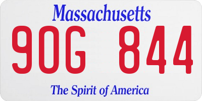 MA license plate 9OG844