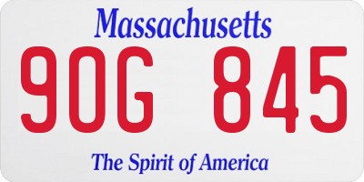 MA license plate 9OG845