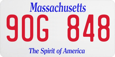 MA license plate 9OG848