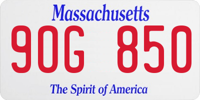 MA license plate 9OG850
