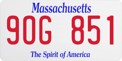 MA license plate 9OG851