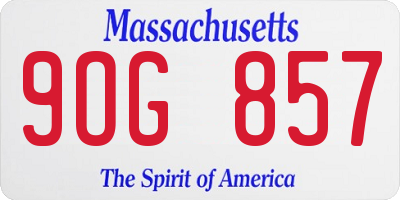 MA license plate 9OG857