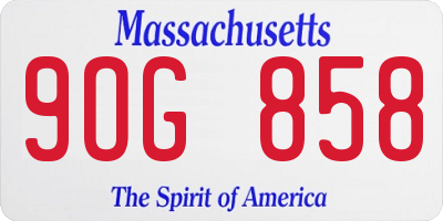 MA license plate 9OG858