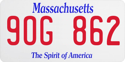 MA license plate 9OG862