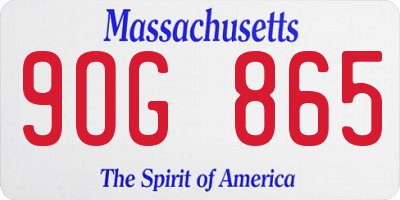 MA license plate 9OG865