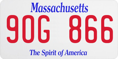 MA license plate 9OG866
