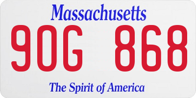 MA license plate 9OG868