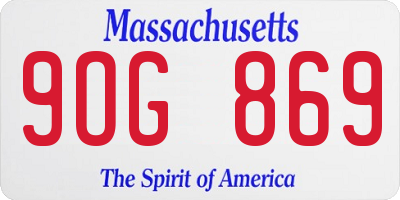 MA license plate 9OG869