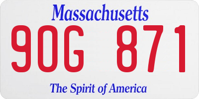 MA license plate 9OG871