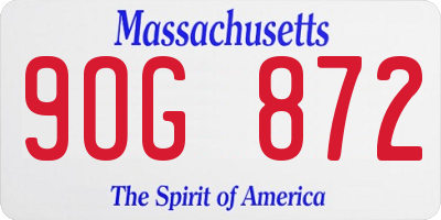 MA license plate 9OG872