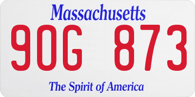 MA license plate 9OG873