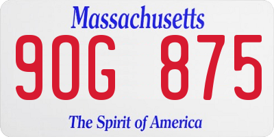 MA license plate 9OG875