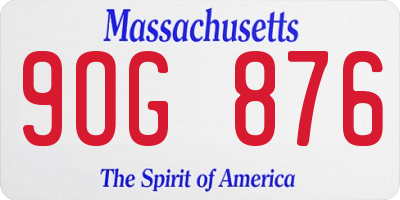 MA license plate 9OG876