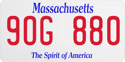 MA license plate 9OG880