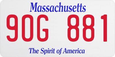 MA license plate 9OG881