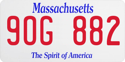 MA license plate 9OG882