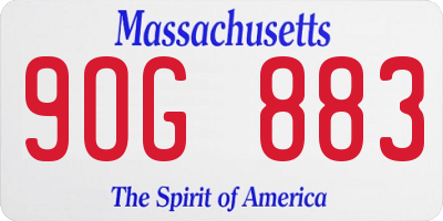 MA license plate 9OG883