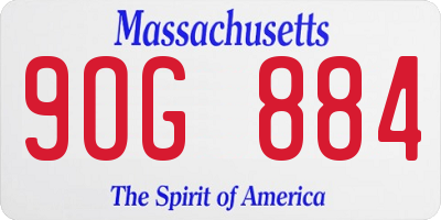 MA license plate 9OG884