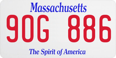 MA license plate 9OG886