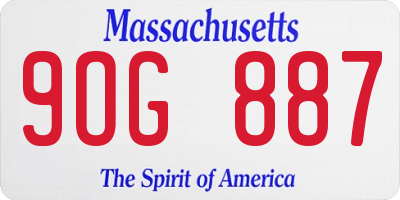 MA license plate 9OG887