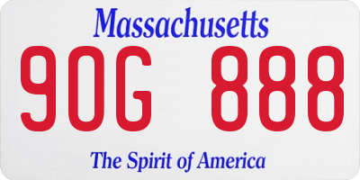 MA license plate 9OG888