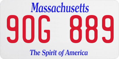MA license plate 9OG889