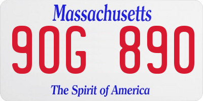 MA license plate 9OG890