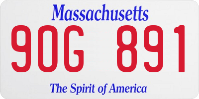 MA license plate 9OG891