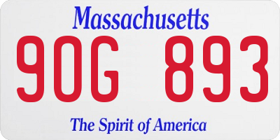 MA license plate 9OG893