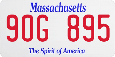 MA license plate 9OG895