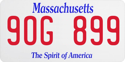 MA license plate 9OG899