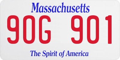 MA license plate 9OG901
