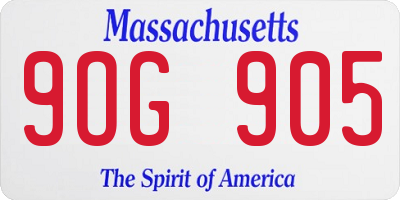 MA license plate 9OG905