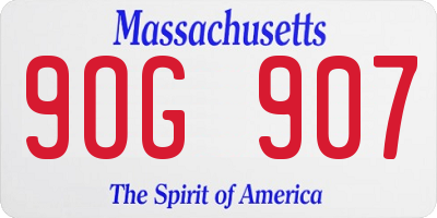 MA license plate 9OG907