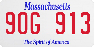 MA license plate 9OG913