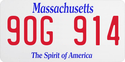MA license plate 9OG914