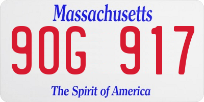 MA license plate 9OG917