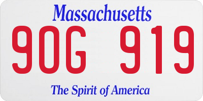 MA license plate 9OG919